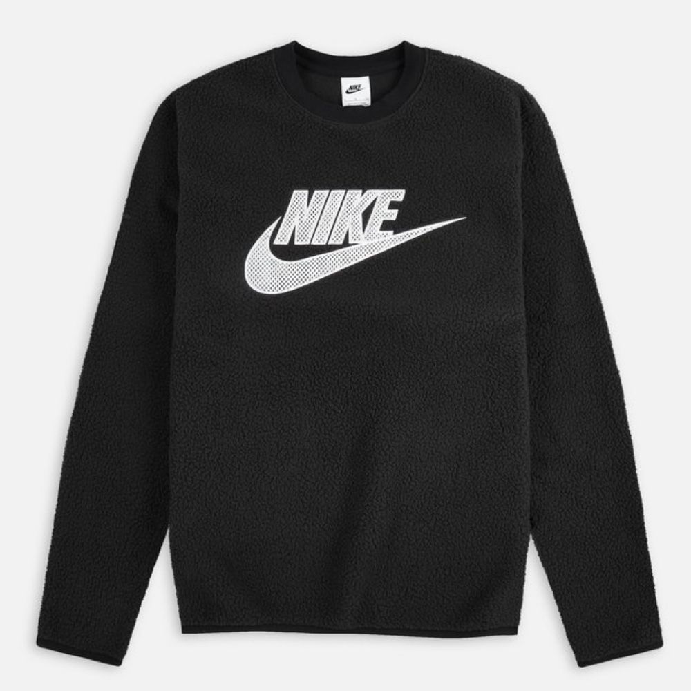 Nike Sportswear Essential Sherpa Sweatshirt Men's M Black White DD5017-010 NSW - Picture 4 of 16